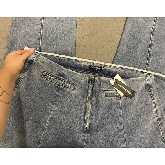 Pretty Little Thing Blue Wash 16 UK Tall Straight New Vintage Look Jeans - Picture 9 of 13